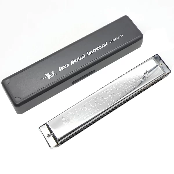 Swan Harmonica 24 Hole Polyphonic Harmonica C Key A/B/D/E/F/G/A #/C #/D #/F #/G # Professional Tremolo Harmonica for Beginners - Image 2