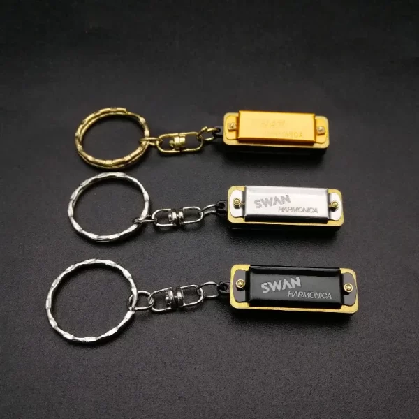 10 pcs Swan Mini Harmonica 4 Holes 8 Tones Harmonica Mouth Organ Key Chain Style - Image 5