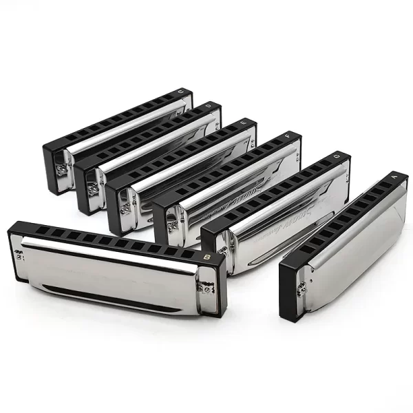 Harmonica SWAN SW1020-7T Bluesband 7 Piece Blues Harp Diatonic Harmonica Set w / Case + wipes - Image 3