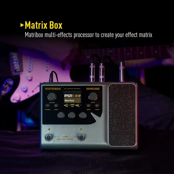 sonicake matribox 140 built in guitar/bass/acoustic multi effects processor with expression pedal looper modeling amp qme 50