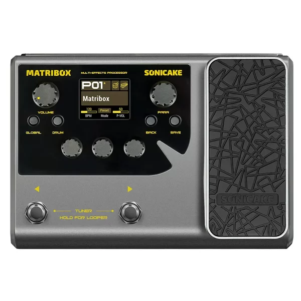 sonicake matribox 140 built in guitar/bass/acoustic multi effects processor with expression pedal looper modeling amp qme 50